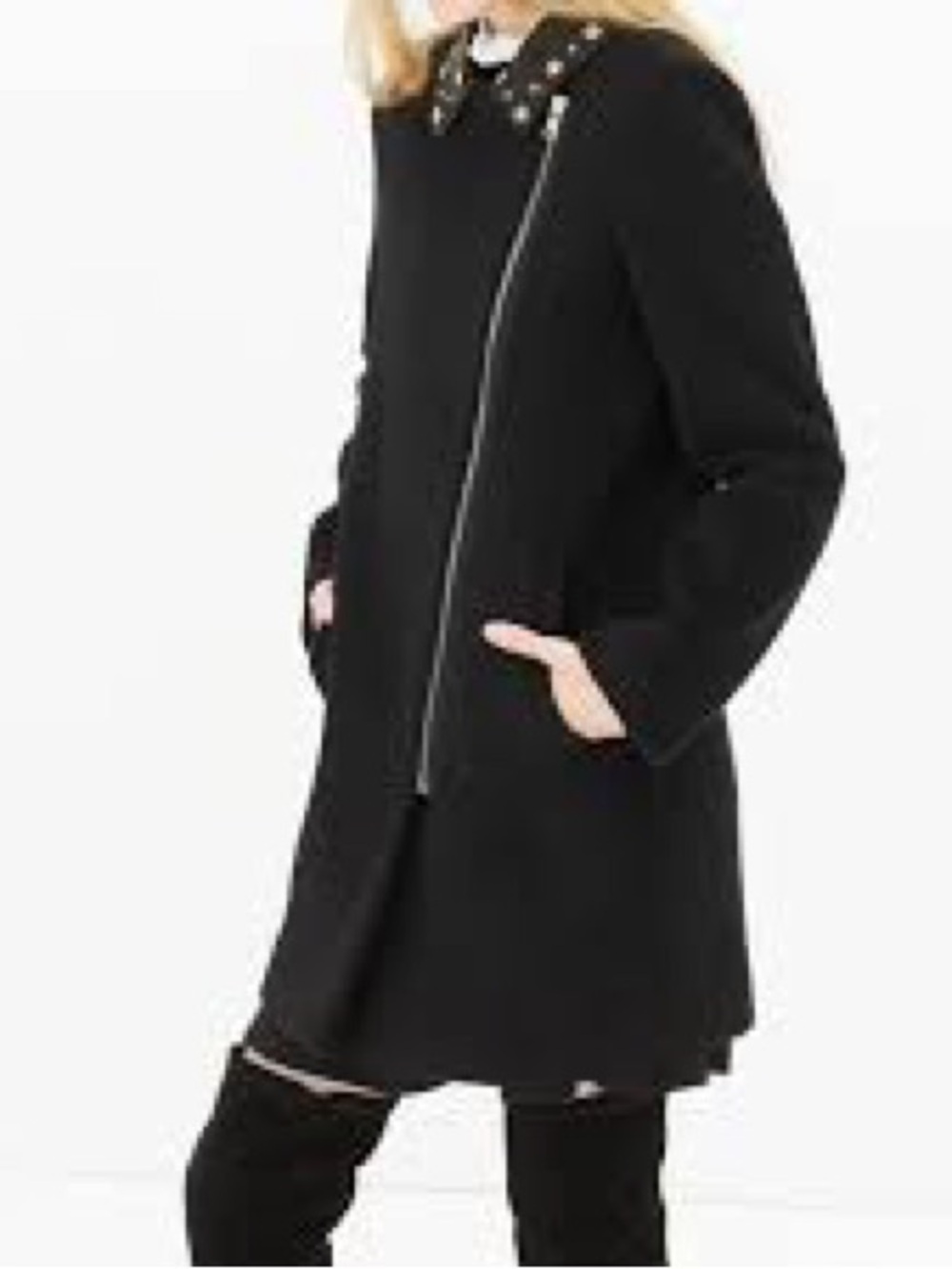 Sandro Black Studded Women's Coat